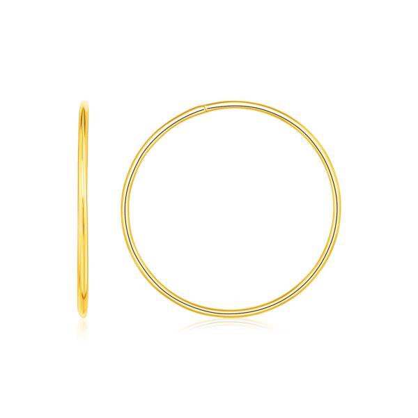 Endless Hoop Style Earrings in 14K Yellow Gold(1.2x30mm)