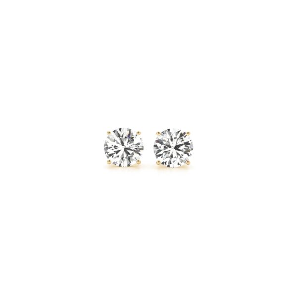 1 cttw Certified IGI Lab Grown Round Diamond Stud Earrings 14k Yellow Gold (G/VS2)