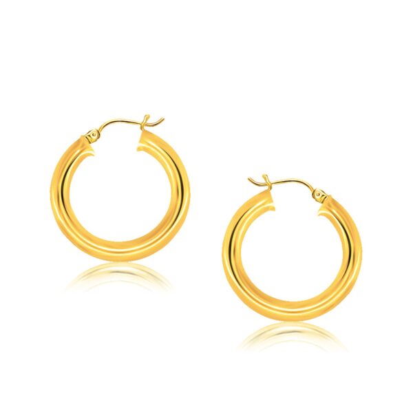 14k Yellow Gold Polished Hoop Earrings (5×30 mm)