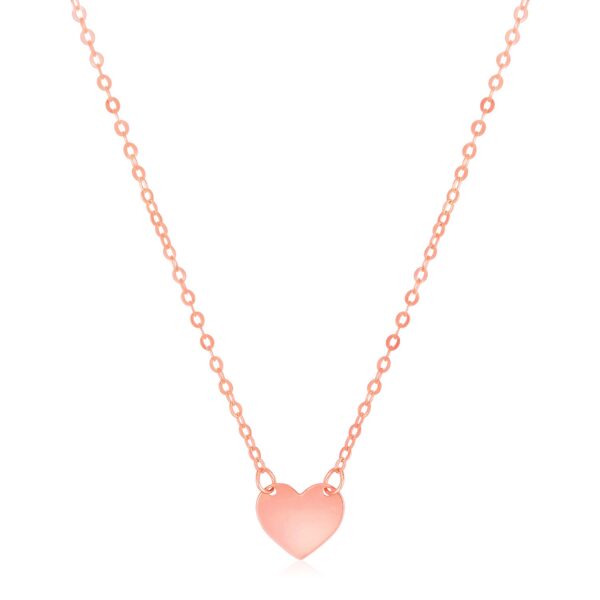 14k Rose Gold Polished Mini Heart Necklace