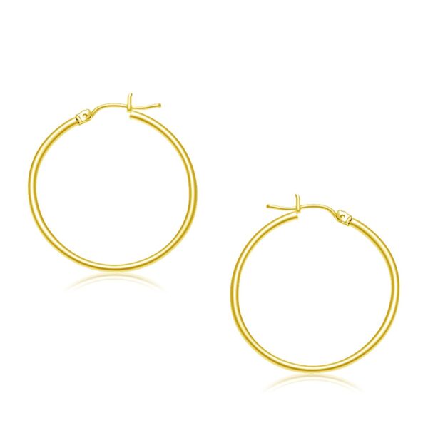 10k Yellow Gold Polished Hoop Earrings (2x30mm)